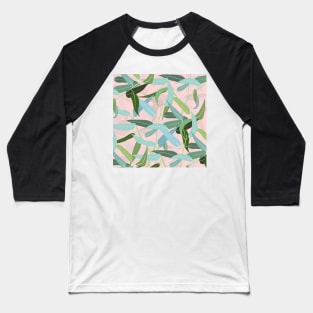 Eucalyptus Leaves Pink Design Baseball T-Shirt